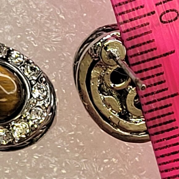 Tiger Eye Stud Earrings - Picture 10 of 13